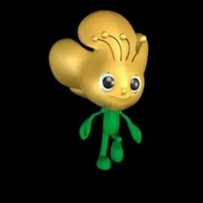 Flower Person Rig 3d model