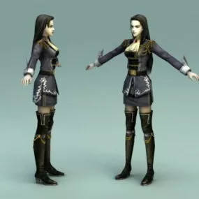 Beautiful Gothic Woman 3d model