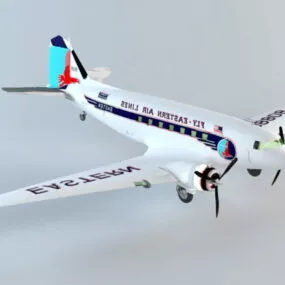 Dc-3 Aircraft 3d model