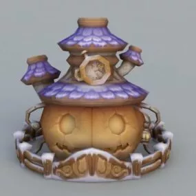Cartoon Pumpkin House 3d model