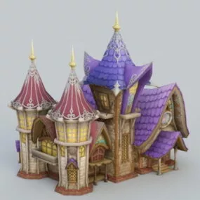 Cartoon Church Building 3d model