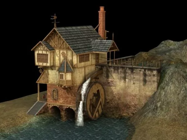 Water Wheel House 3d model Water Wheel House 3d model