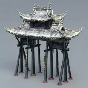 Ancient Paifang Gate 3d model