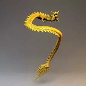 Gold Chinese Dragon 3d model