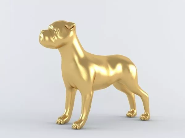 Gold Dog Figurine 3d model Gold Dog Figurine 3d model