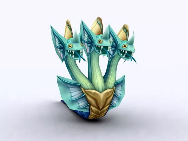 Cartoon Three-headed Serpent 3d model Cartoon Three-headed Serpent 3d model