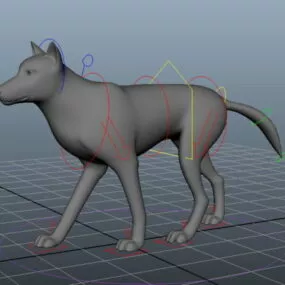 Animated Wolf Rig 3d model
