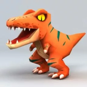Cute Velociraptor Dinosaur 3d model