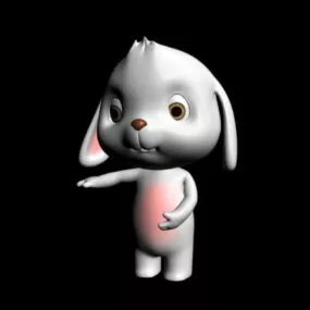 Cartoon Rabbit Character Rig 3d model