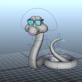 Cartoon Cobra Rig 3d model