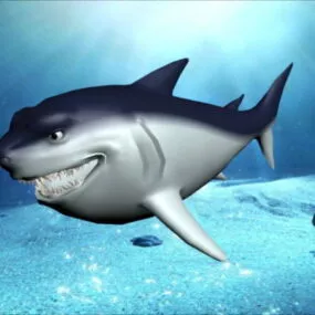 Happy Shark Cartoon 3d model