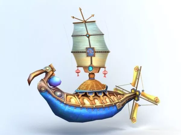 Steampunk Zeppelin Airship Fly Craft 3d model