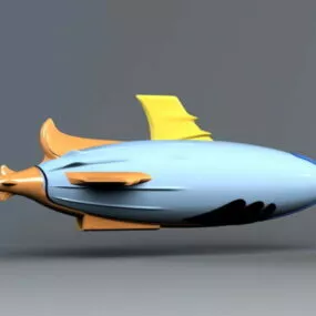 Cartoon Airship 3d model