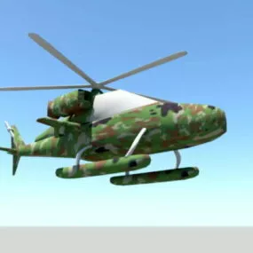 Camouflage Helicopter 3d model