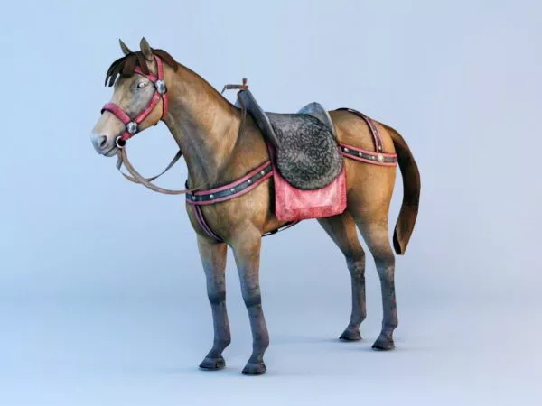 Horse With Saddle 3d model Horse With Saddle 3d model