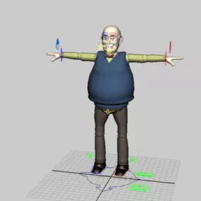 Funny Old Man Rig 3d model