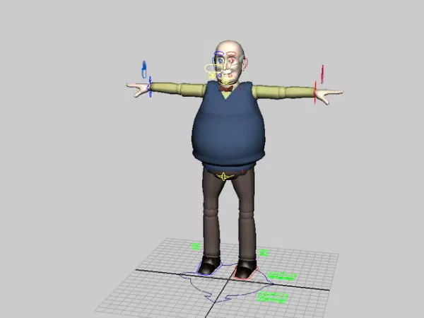 Funny Old Man Rig 3d model Funny Old Man Rig 3d model