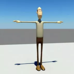 Old Man Cartoon Rig 3d model