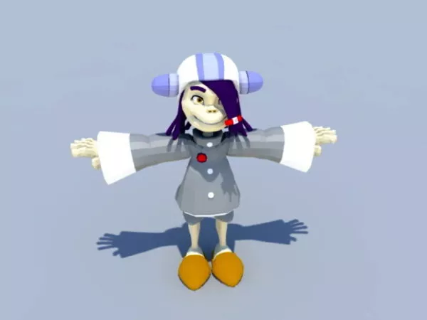 Animated Cartoon Girl 3d model Animated Cartoon Girl 3d model