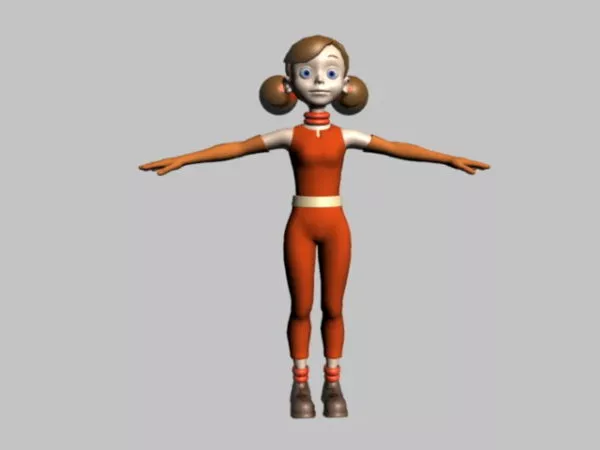 Cute Girl Cartoon Character 3d model Cute Girl Cartoon Character 3d model