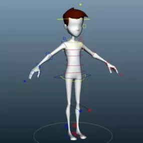 Cartoon Boy Rig 3d model