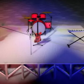 Rock Concert Stage 3d model