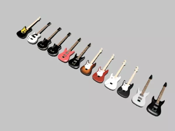 Guitar Collection 3d model Guitar Collection 3d model