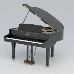 Black Grand Piano 3d model