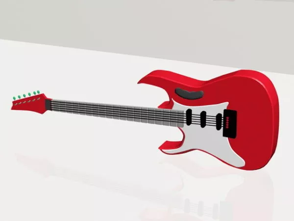 Red Guitar 3d model Red Guitar 3d model