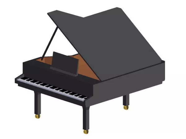 Modern Upright Piano 3d model