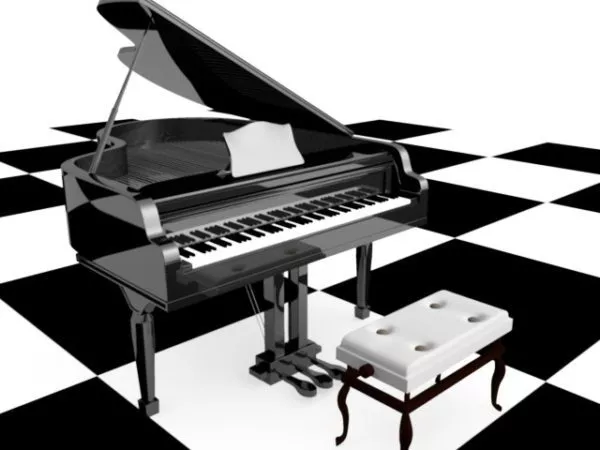 Piano And Stool 3d model Piano And Stool 3d model