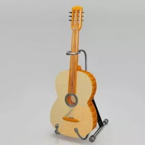 Guitar On Stand 3d model