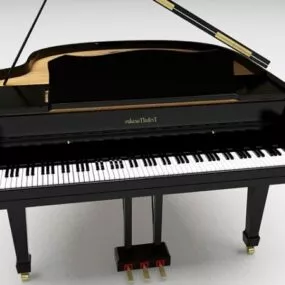 Black Grand Piano 3d model