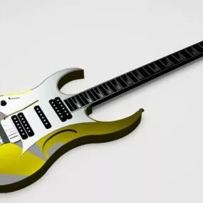 Yellow Electric Guitar 3d model