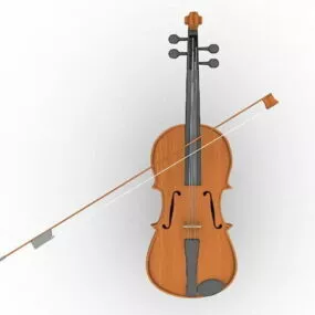 Violin With Bow 3d model
