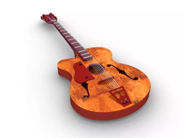 Golden Harp Instrument 3d model