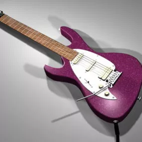 Purple Electric Guitar 3d model