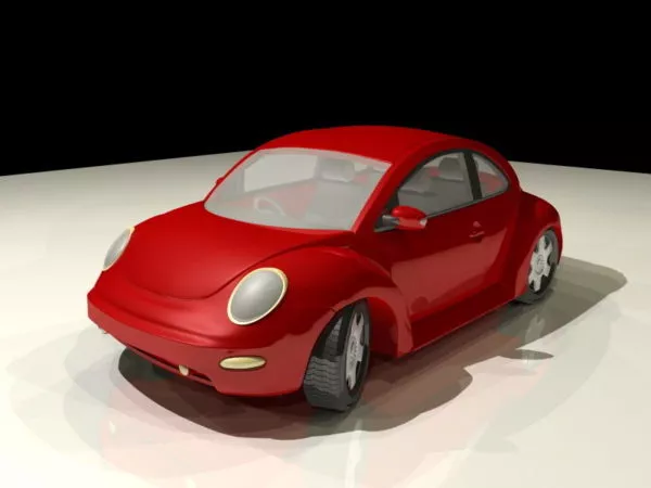 Lime Volkswagen Beetle Car 3d model