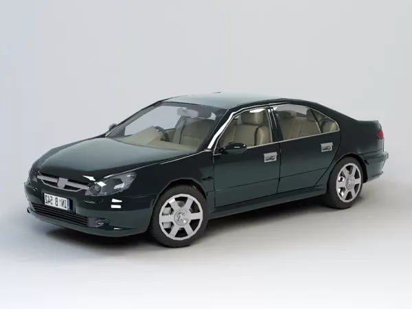 Yellow Peugeot Hatchback 3d model