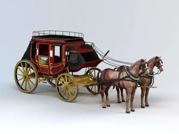 Old Wagon Vehicle 3d model