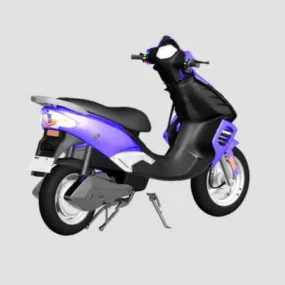 Purple Electric Moped 3d model