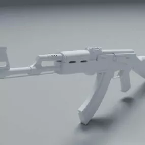 White Ak-47 3d model