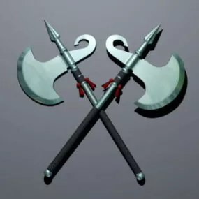 Crossed Battle Axes 3d model