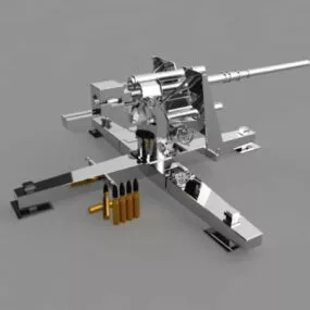 German 88 Flak Cannon 3d model