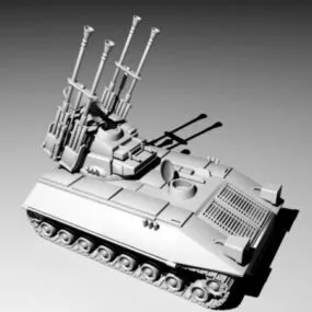 Self-propelled Anti-aircraft Gun Rig 3d model