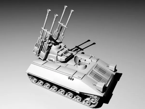Self-propelled Anti-aircraft Gun Rig 3d model Self-propelled Anti-aircraft Gun Rig 3d model