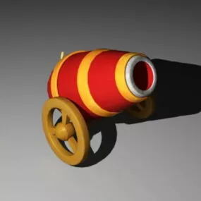 Old Cartoon Cannon 3d model