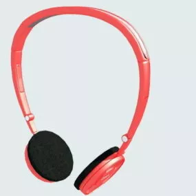 Red Headphones 3d model