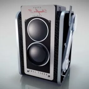 Vintage Double Lens Reflex Cameras 3d model