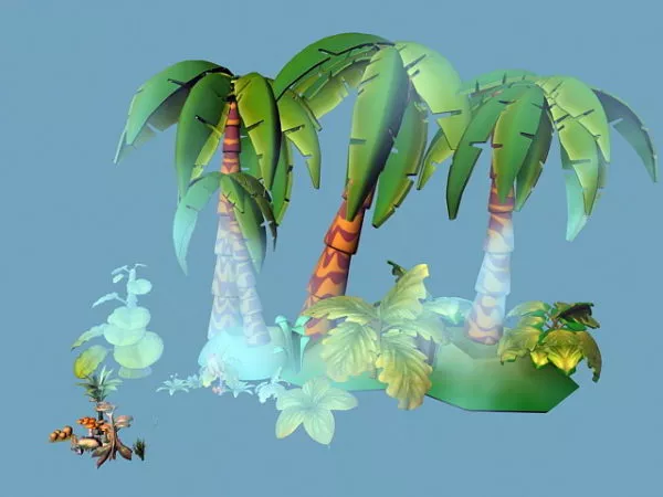 Rock Mountain Island Scene 3d model